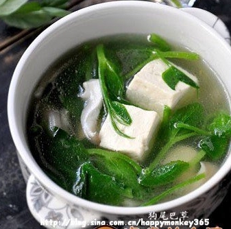 豌豆蘑菇豆腐湯