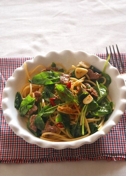 牛肉菠菜意麵