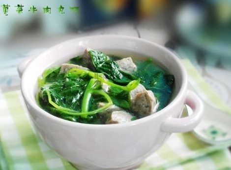 莧菜牛肉丸湯