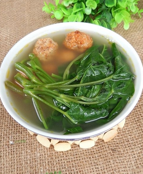 空心菜肉圓湯