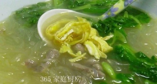 雞毛菜肉絲湯